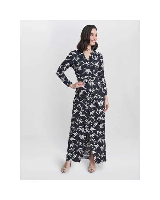 Gina Bacconi Blue Jade Jersey Wrap Maxi Dress