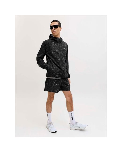Jack & Jones Black Windbreaker And Shorts Set for men