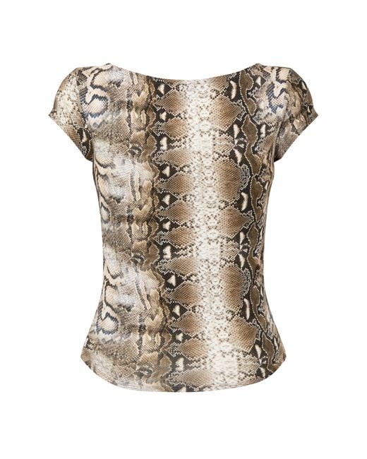 Jaded London Green Snakeskin T-Shirt