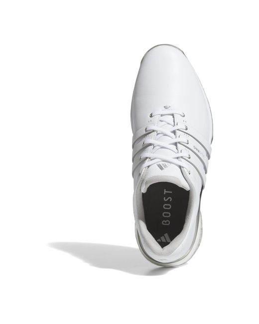 Adidas White Tour360 25 Wide Spikeless Golf Shoes for men