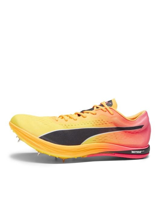 PUMA Yellow Evospeed Long Distance Track Running Spikes for men