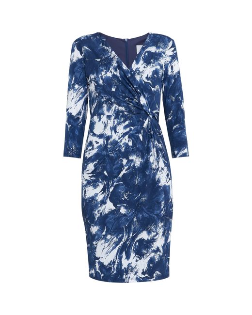 Gina Bacconi Blue Bonnie Jersey Wrap Dress