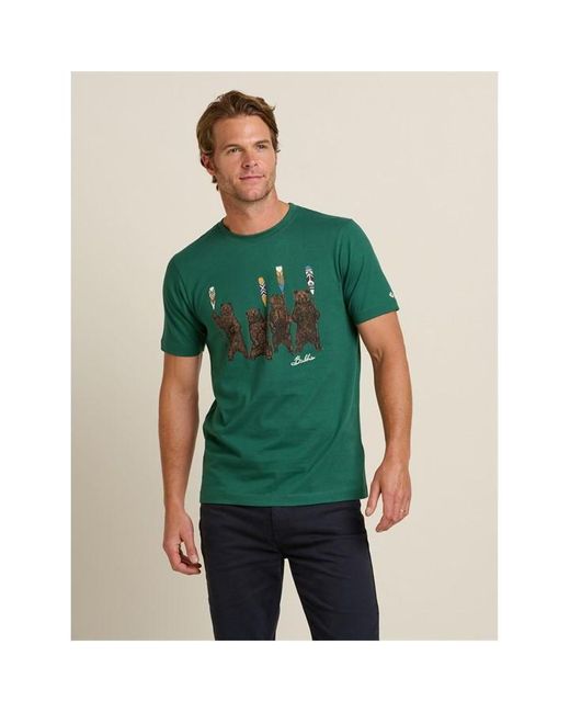 Brakeburn Green Rowing Bears Tee for men