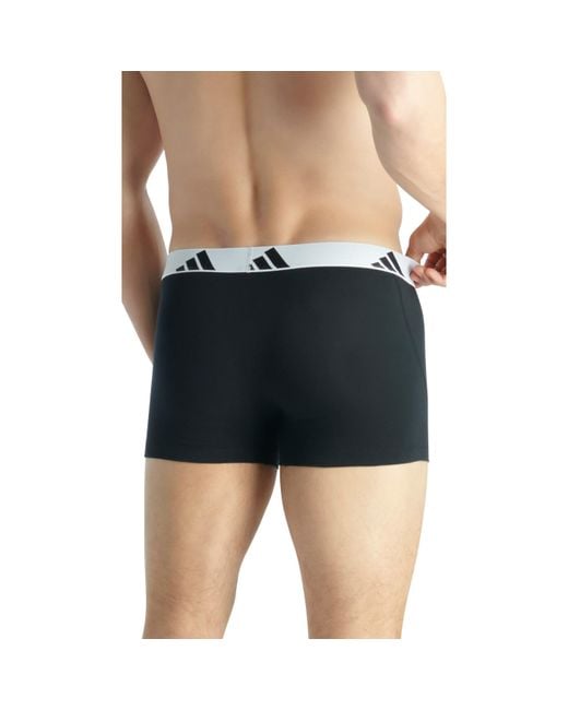 Adidas Black Active Flex Cotton Trunk (3Pk) for men