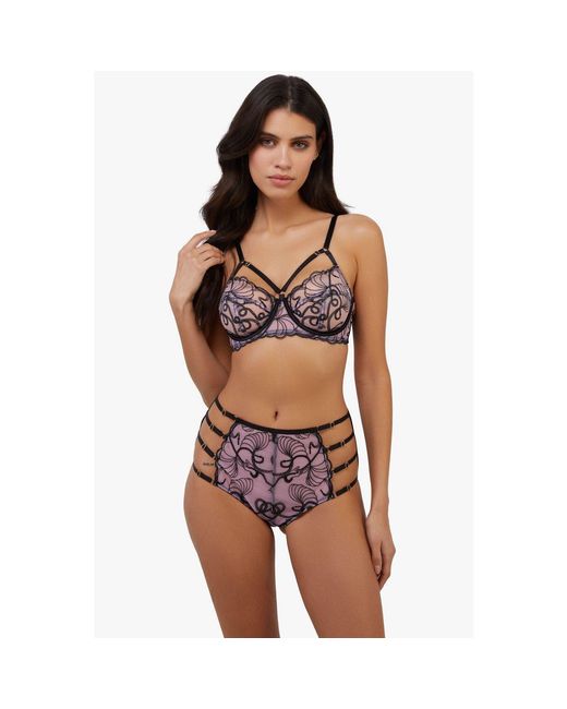 Playful Promises Black Jessie & Whip Embroidery Balc Bra