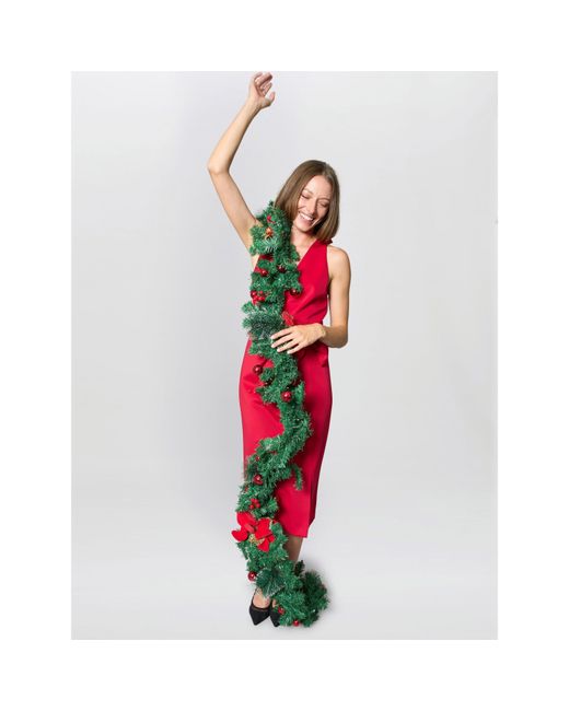 Gina Bacconi Red Elliana Bow Detail Midi Dress