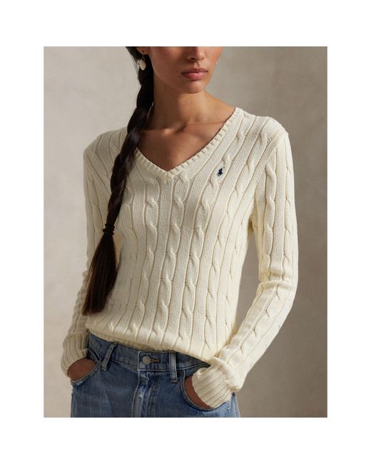 Polo Ralph Lauren White Kimberly V Knit