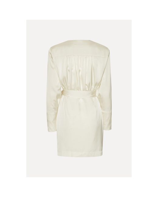ROTATE BIRGER CHRISTENSEN Natural Samantha Mini Wrap Dress