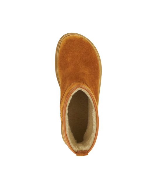 Dune Brown Podsey Faux Shearling Lined Platform Boots