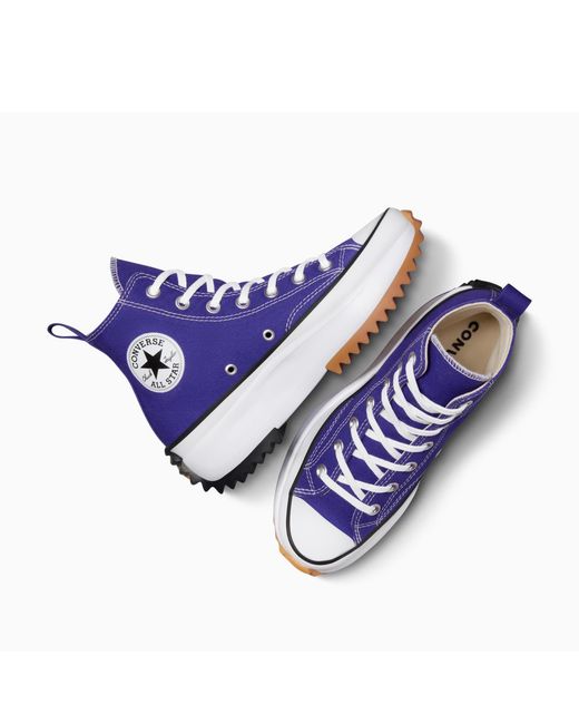 Converse Blue Adults Run Star Hike Platform Canvas High-Top Trainers