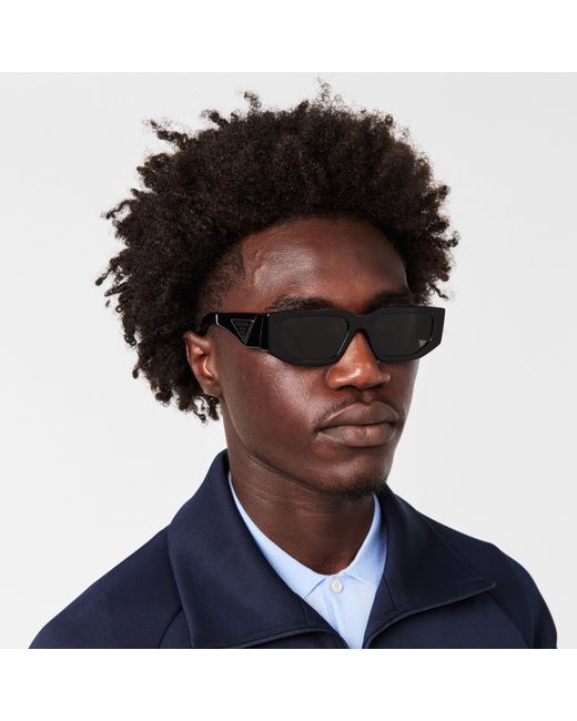 Prada Black Rectangle Sunglasses for men