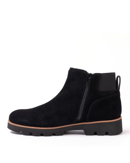Golddigga Black Suede Flat Boot