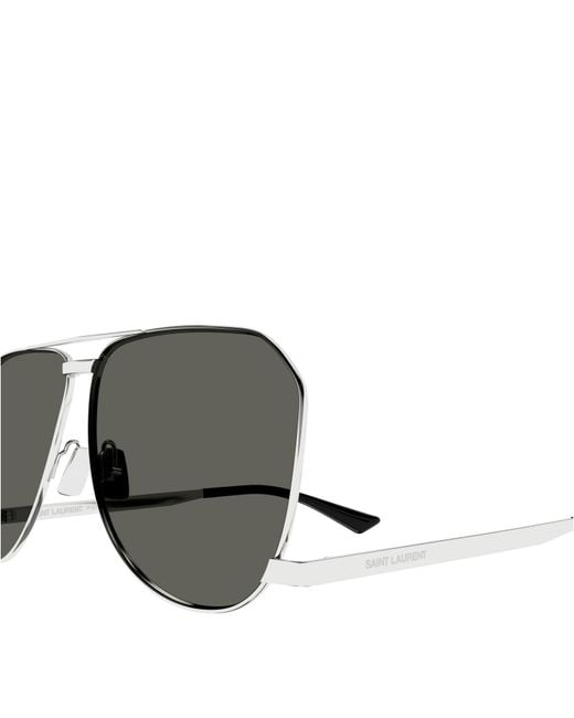 Saint Laurent Gray Sl 690 Dust Aviator Sunglasses for men