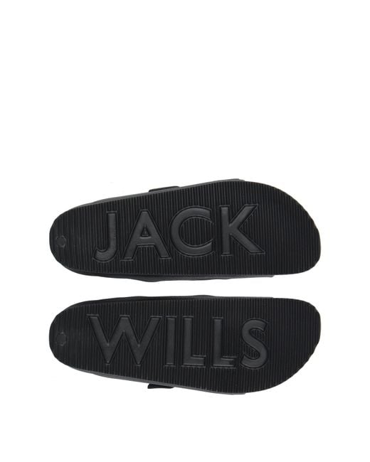 Jack Wills Black Two Strap Sandals