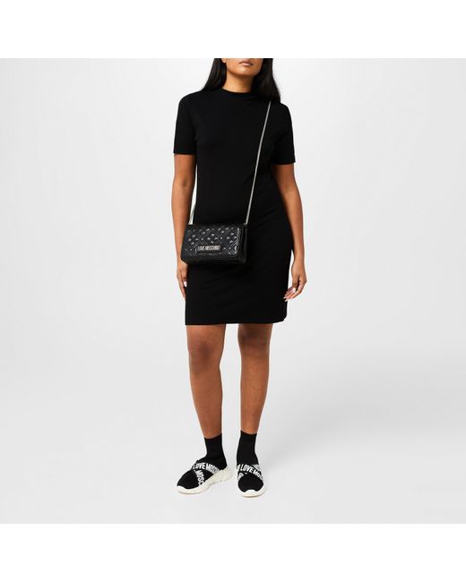 Love Moschino Black Strap Sock Runners