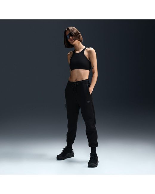 Nike Black Sportswear Tech Fleece Mid-Rise Jogger Pants