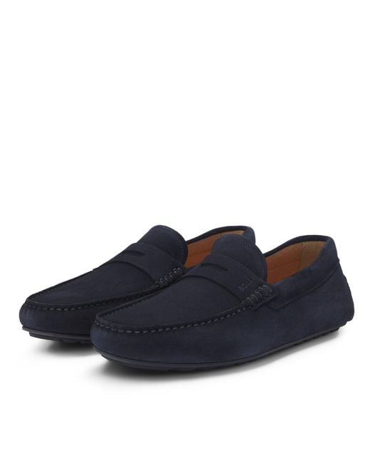 Boss Blue Noel Mocc Slip-On Loafers for men