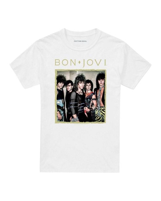 BON JOVI White Framed T Shirt for men