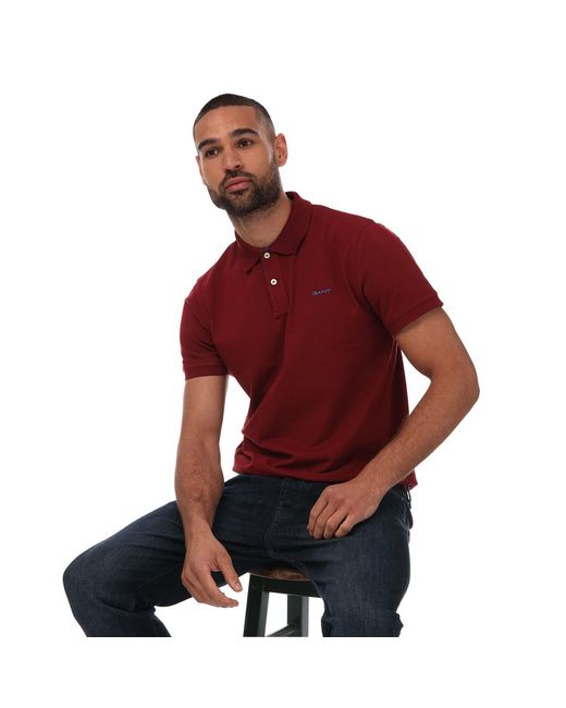 Gant Red Contrast Pique Polo for men