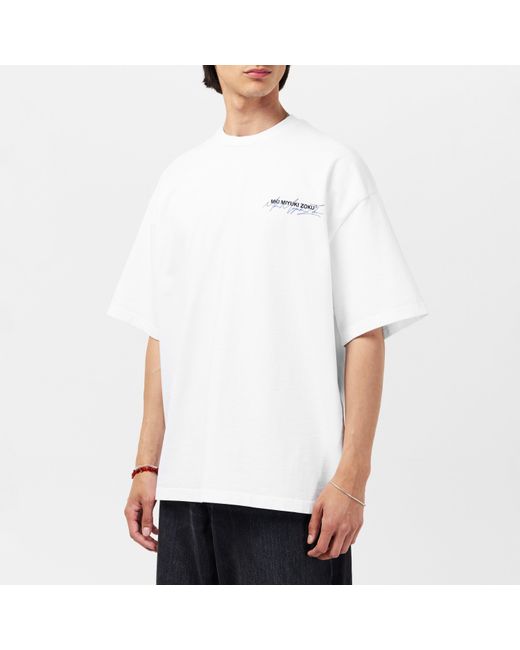 MKI Miyuki-Zoku Blue Script T-Shirt for men
