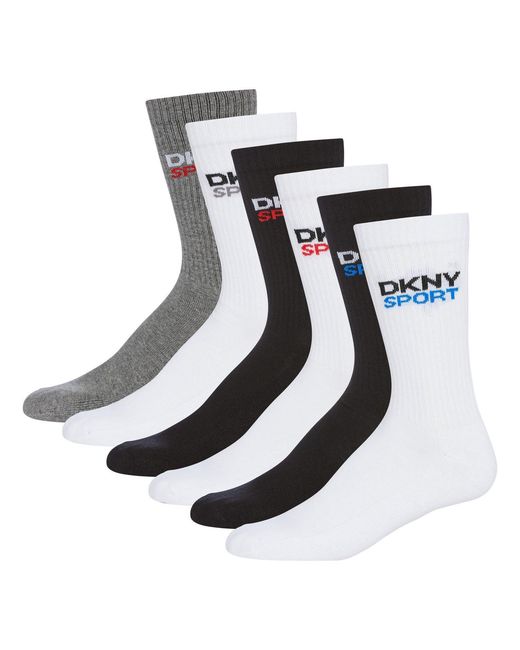 DKNY Multicolor 6 Pack Sports Socks Dogwood for men
