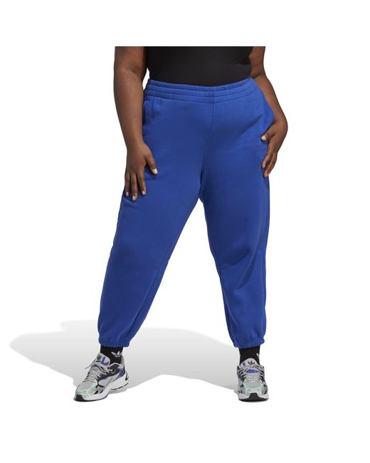 Adidas Originals Blue Adidas Essentials Plus Size Fleece Joggers