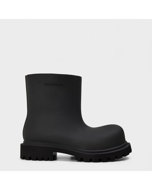 Balenciaga Blue Minimalist Flat Ankle Boots