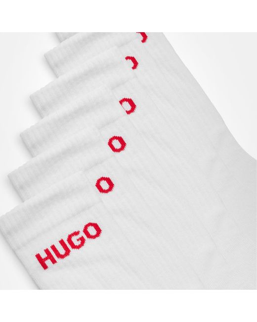 HUGO Multicolor Ribbed Logo 6-Pack Crew Socks for men