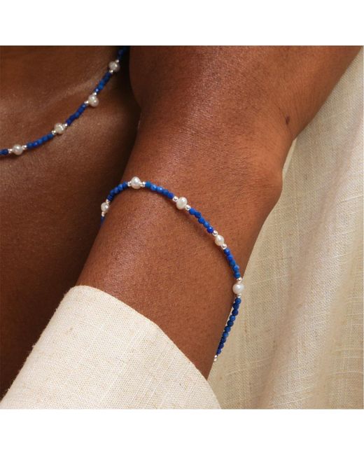 Inicio Blue Sterling Plated Lapis Necklace