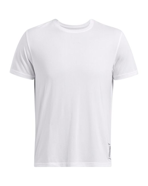 Under Armour White Run Anywhere Short-Sleeve Performance Top for men