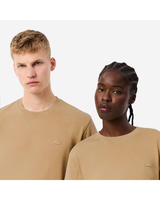 Lacoste Blue Washed Effect Heavy Cotton T-Shirt for men