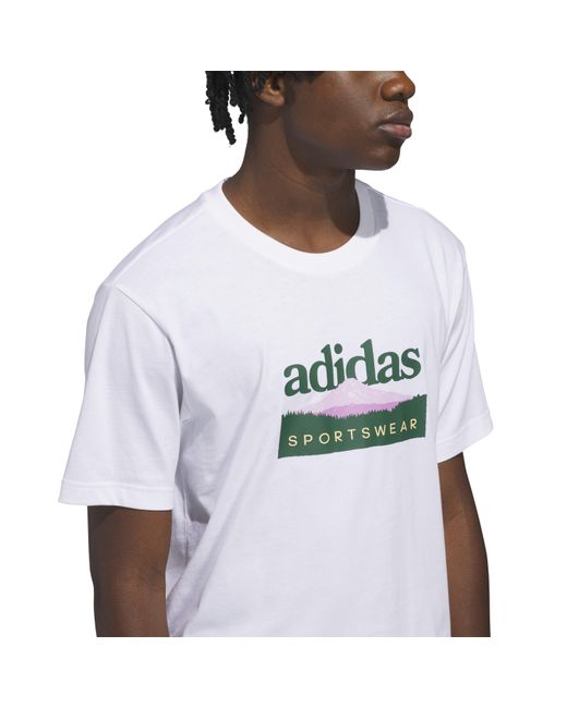 Adidas White Graphic Logo T-Shirt for men