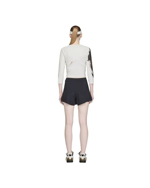 Y-3 White Tennis Pro Cropped Long Sleeve T-Shirt