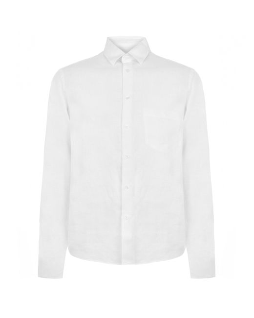 Vilebrequin White Caroubis Long Sleeve Plain Shirt for men