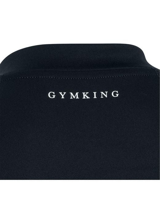 Gym King Blue Full Zip Funnel Long Sleeve Slim Fit Performance Training Jacket