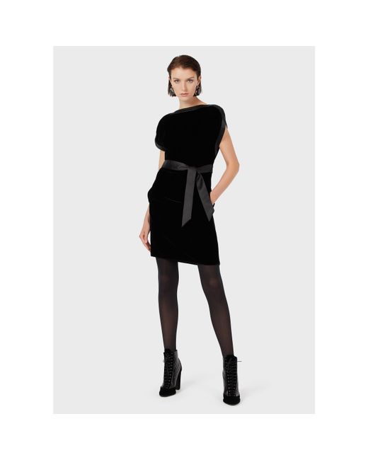 Emporio Armani Black Mini Belted Dress