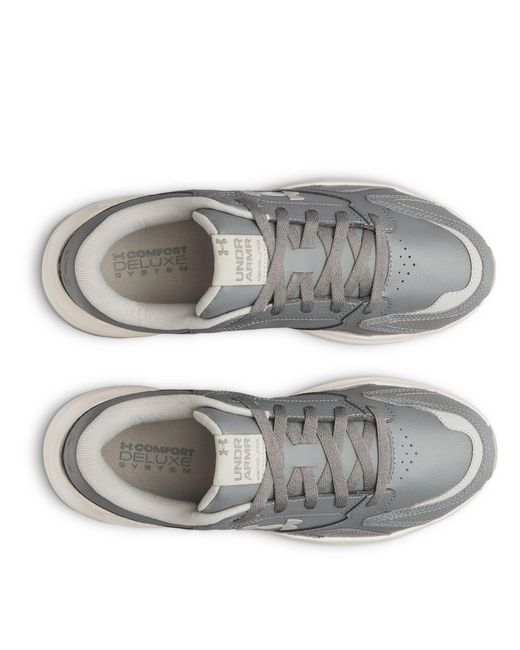 Under Armour Gray Edge Leather Low-Top Trainers for men