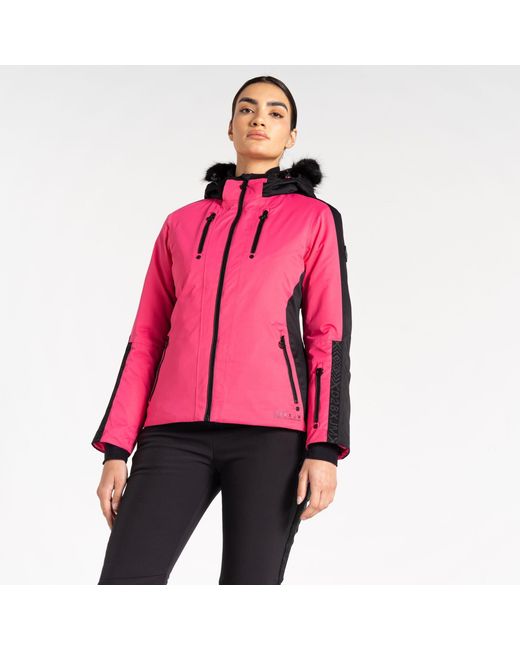 Dare 2b Pink Frenzied Waterproof Breathable Detachable Hood Ski Jacket