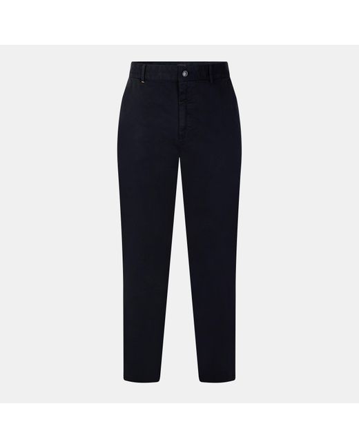 Boss Blue Chino Slim Fit Straight Leg Trousers for men