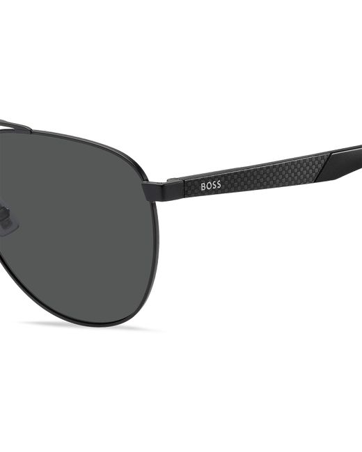 Boss Black Pilot Round Sunglasses for men