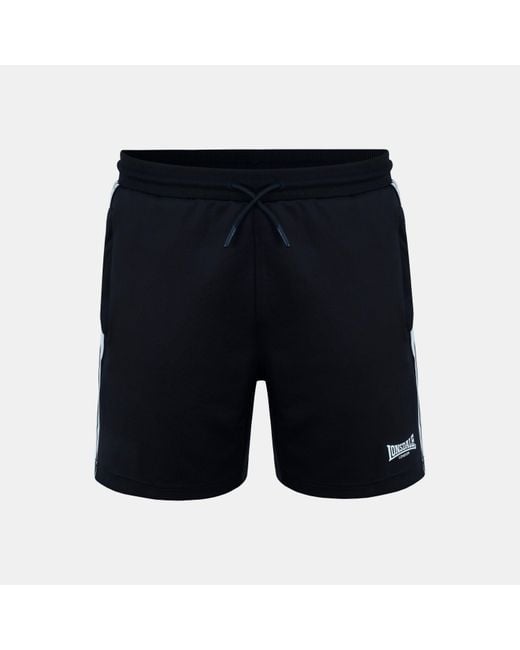 Lonsdale Black Spandex Zip Pocket Woven Tracksuit Shorts for men