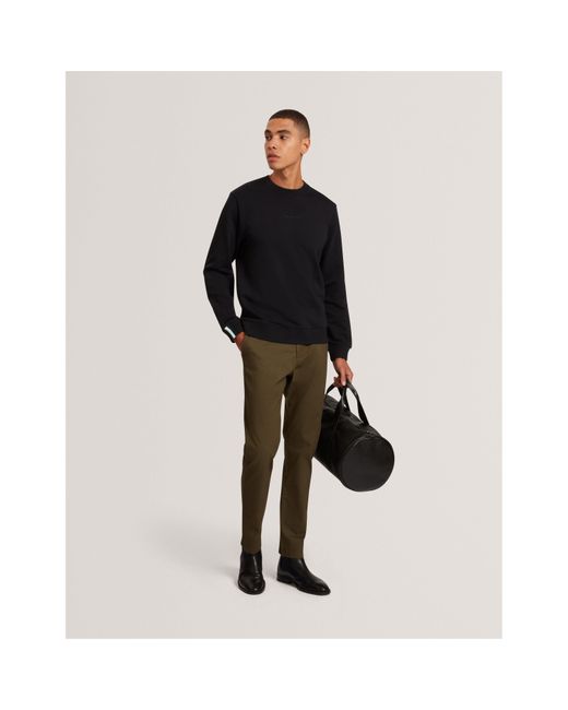 Ted Baker Black Long-Sleeve Crew Tracksuit Top for men