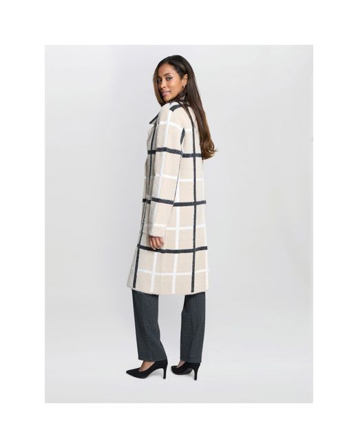 Gina Bacconi Natural Winslet Checked Overcoat