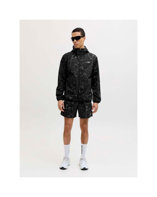 Jack & Jones Black Windbreaker And Shorts Set for men