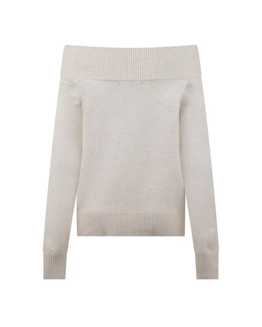 Biba White Knitted Bardot Jumper