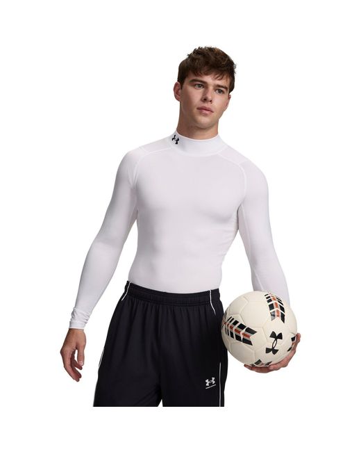 Under Armour White Heatgear Mock Long Sleeve for men
