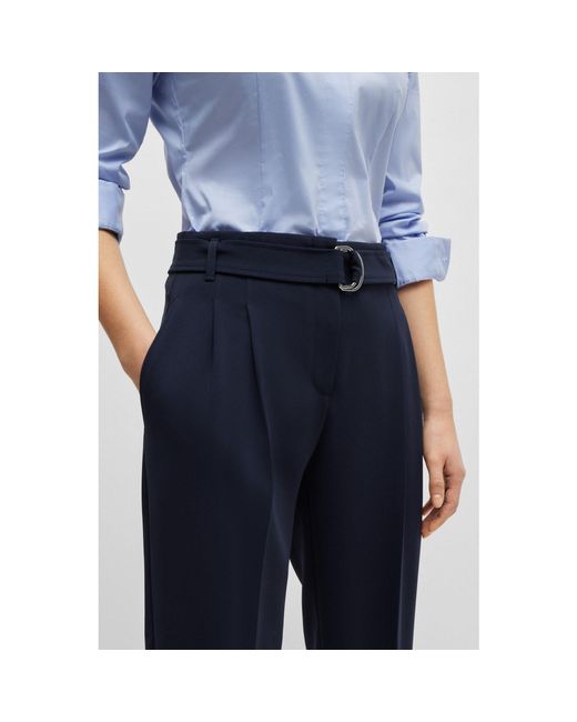 Boss Blue Tapia Pleated Trousers