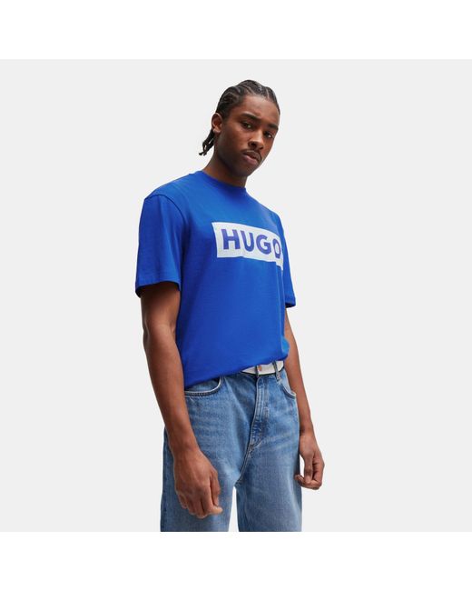 HUGO Blue Iconic Logo Short Sleeve T-Shirt for men