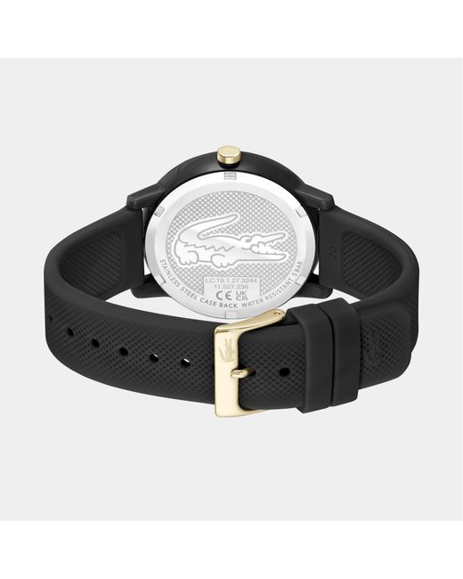 Lacoste Black 12.12 Silicone Strap Watch for men