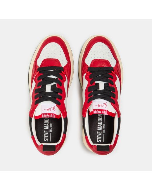 Steve Madden Red Easton Low-Top Trainers for men